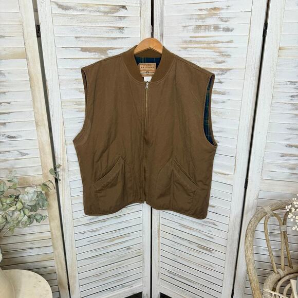 VINTAGE ARIZONA JEANS CO Men's XXL Chore Jacket Barn Coat Vest Canvas Brown - Picture 13 of 15